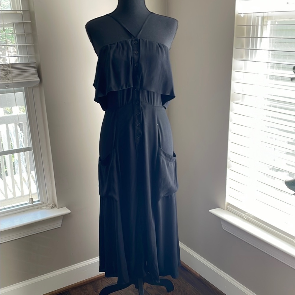 Reformation black button down 6  Black Sleeveless Dress